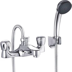 Badezimmer Badewannenarmaturen mit Duschaufsatz Mischbatterien Chrom Messing Badewanne Dusche Mi - Bild 1 von 9