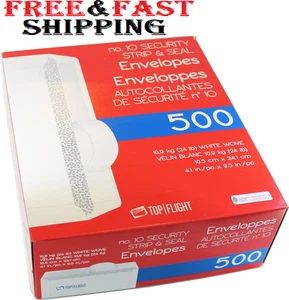 Sobres de negocios blancos con carta de seguridad autoadhesivos a granel 500 cáscaras sellado tintado - Imagen 1 de 4