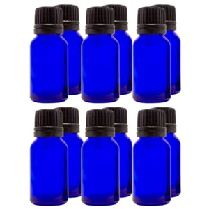 1/2 fl oz (15 ml) Kobaltblau Glasflasche mit Euro Tropfer - Bild 1 von 4