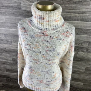 JESSICA SIMPSON Turtleneck Pullover White Knit Sweater Women's Size Medium - Picture 1 of 11