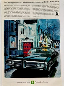 1969 Pontiac Bonneville Print Ad Wide Track - Picture 1 of 2