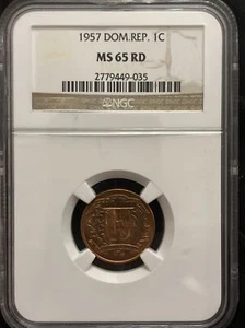 Dominican Republic 1957 Centavo NGC MS 65 RED  J2 - Picture 1 of 3