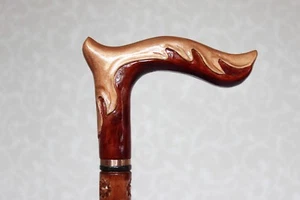 Mujeres Bastón de caminar Hecho a mano Madera tallada a mano Mango dorado Palo de senderismo Elegante - Imagen 1 de 11