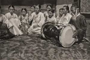 1929 KOREA Original Photo Gravure SEOUL DANCING School Women Asian Art HURLIMANN - Picture 1 of 1