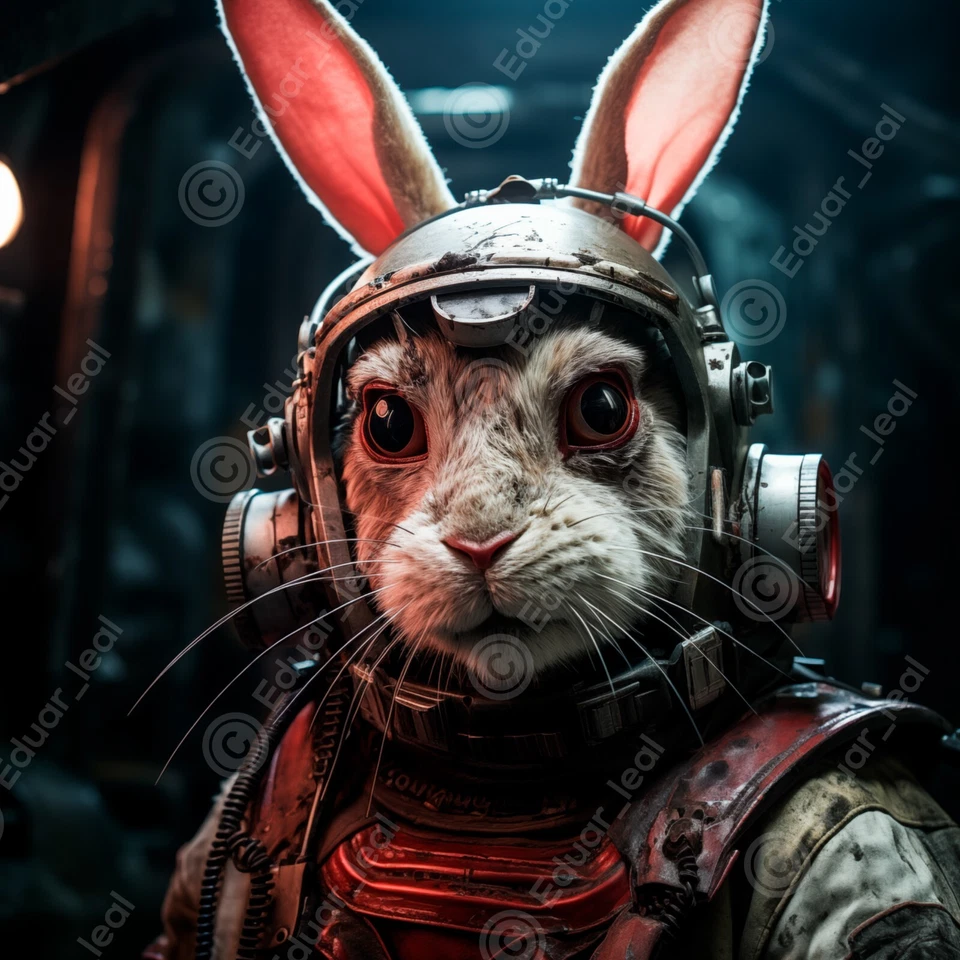 Wallpaper digital art rabbit baby robotic photo adorable full hd - image 1 of 1