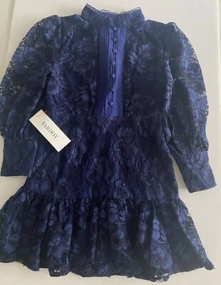 Navy High Neck Lace Bardot Junior Dress – Size 5 – nwt - Image 1 of 4