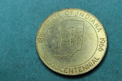 1966-TOKEN-MEDALLA-SESQUICENTENARIO-ESTADO DE INDIANA Foto 1 de 2