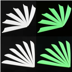 50X 1.75" 2" 2.5" 3" 4"Glow in Dark Archery Arrow Rubber Vanes Feather Shaft DIY - Picture 1 of 20