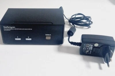 Startech SV231DPDDUA 2 Port DisplayPort/USB KVM Switch mit Audio - Schwarz - Bild 1 von 4