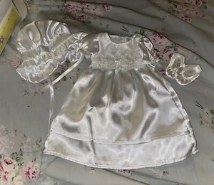 New! American Girl Bitty Baby GOWN, BONNET And Shoes Christening baptismal - Picture 1 of 7