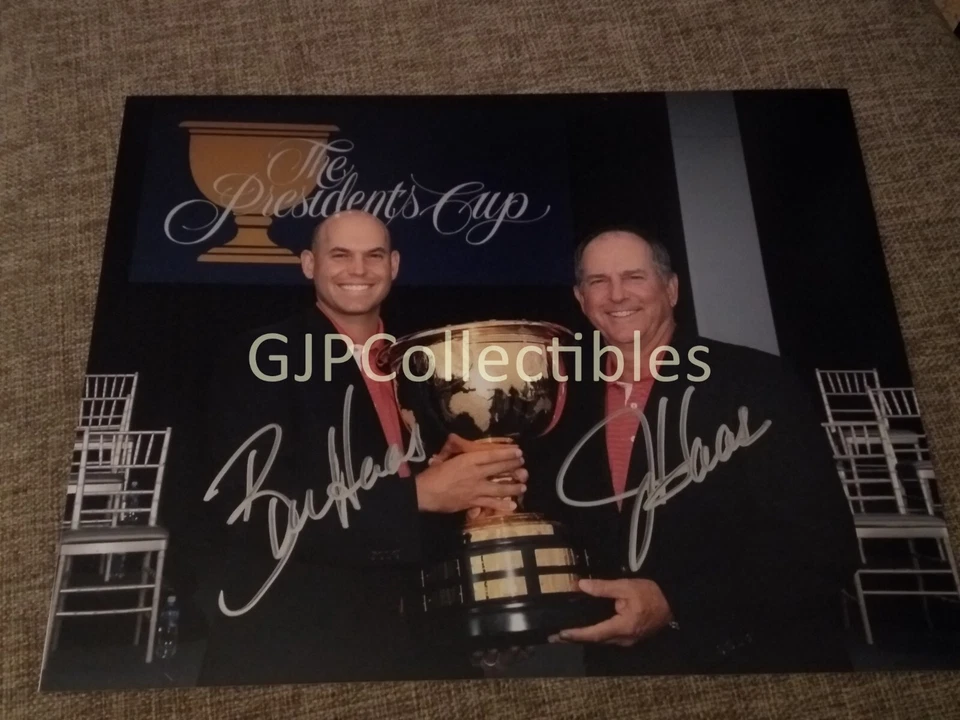 AA PGA GOLFER signed 8X10 Autograph Help Identify BILL AND JAY HAAS - Image 1 of 2