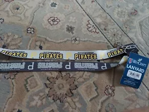 MLB PITTSBURGH PIRATES Gray LANYARD KEYCHAIN-Detachable With Clipn Holder -NOS - Picture 1 of 1