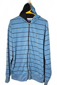 Billabong Men's Blue Striped Full Zip Hoodie Size XL - Picture 1 of 8