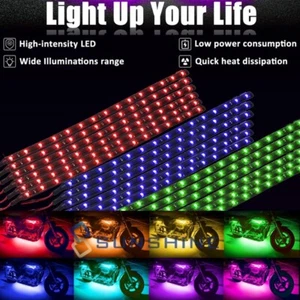 12V 12" Tiras De Agua Luces 15LED de Adornos Para Tu Coche Moto Camión A Prueba - Picture 1 of 44