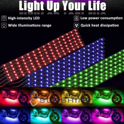 Lot Waterproof 12''/15 12V DC Motor LED Strip Underbody Light For Car Motorcycle - Image 1 of 4
