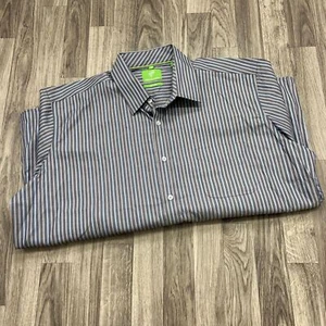 "NEW" FORSYTH OF CANADA Button Down Blue/Grey Striped Dress Shirt Men's Size XL - Picture 1 of 8