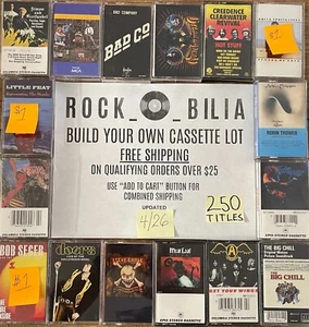 $1 TO $5 60s-70s ROCK PSYCH BUY $25 GET FREE SHIP BUILD YOUR CASSETTE TAPE LOT - Picture 1 of 313