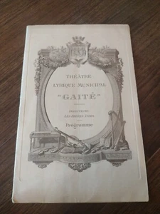 1912 Theatre Lyrique Municipal Gaite Program Paris France Musical Theater Isola - Picture 1 of 23