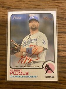 Albert Pujols 2022 Topps Heritage Auto Real One Red Autograph #40/73