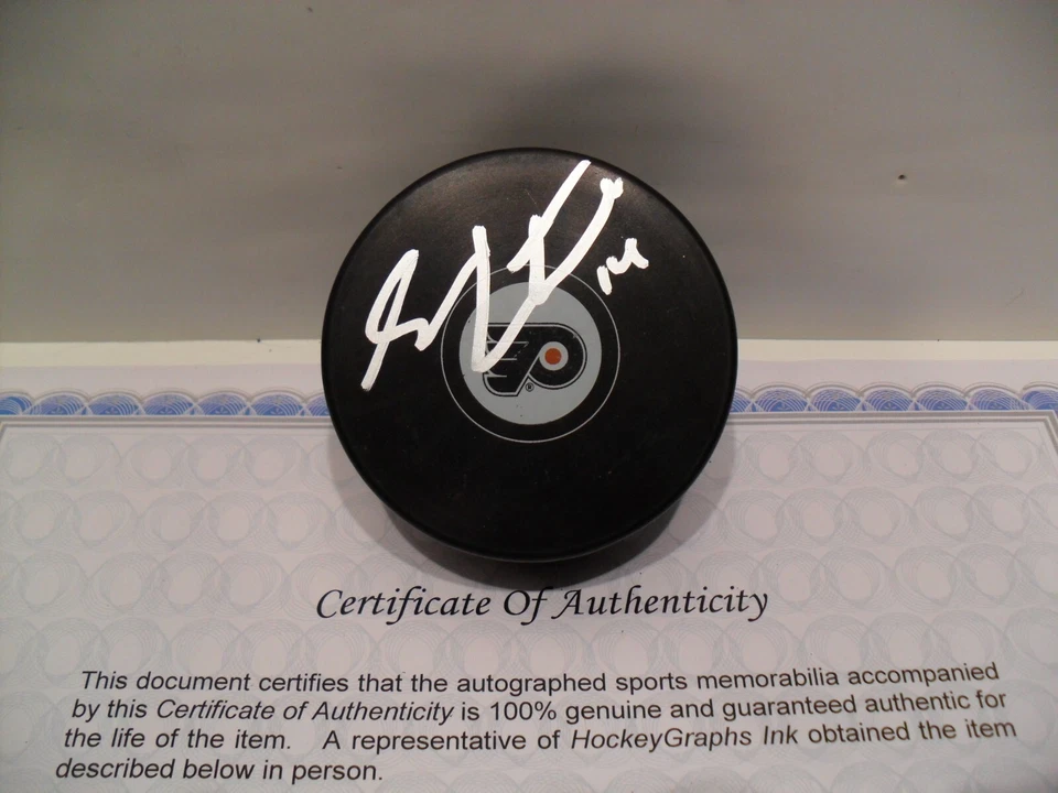 Sean Couturier Autografiado Firmado Philadelphia Flyers Puck Certificado de Autenticidad - ¡MUY BONITO! Foto 1 de 1