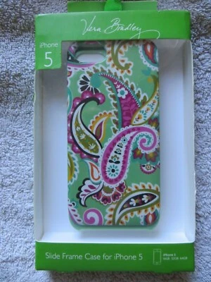 VERA BRADLEY IPHONE 5 slide frame PAISLEY GREEN CASE - NEW IN BOX! - Image 1 of 3