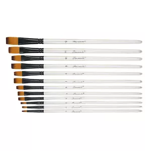 12Pcs Nylon Wool Artist Paint Brushes Fit For Watercolour Acrylic Gouache Tool - Picture 1 of 11