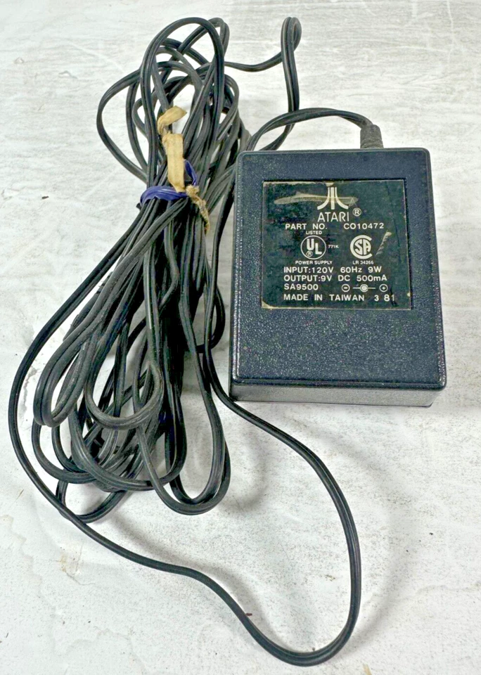 Atari 2600 Vintage Power Supply 9V CO10472 C010472 AC Adapter Cord Wall Plug OEM - Image 1 of 1