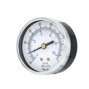 Trockene Mitte Rückseite Befestigung Vakuum Messgerät mit 2,5" Zifferblatt, (-30-150 PSI), 1/4" Stecker NPT - Bild 1 von 8
