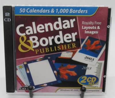 CALENDAR & BORDER PUBLISHER 2-DISC PC CD-ROM SOFTWARE FOR WIN 95/98/XP BLK TOOTH - Image 1 of 2