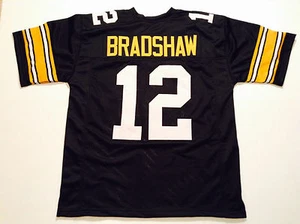 UNSIGNED CUSTOM Sewn Stitched Terry Bradshaw Black Jersey - M, L, XL, 2XL, 3XL - Picture 1 of 2