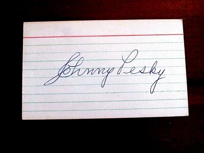 JOHNNY PESKY WSC BOSTON RED SOX SIGNED AUTO VINTAGE INDEX CARD PSA/DNA AUTHENTIC - Image 1 of 3