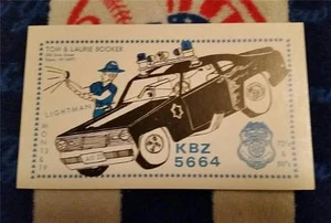 HAM CB RADIO QSL Trading Card POLICE CAR HOT ROD WISCONSIN TOM & LAURIE BOOKER" - Picture 1 of 1