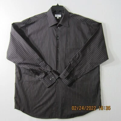 Concepts Shirt Mens 17.5/36-37 Black Maroon Button Up Office Dress Casual Men - Image 1 of 4