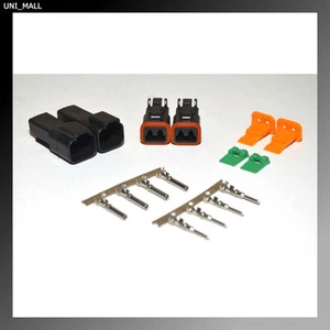 2 x Deutsch DT 2-Pin Black Connector Kit14-16AWG Contactos Estampados (Hecho en EE. UU.) - Imagen 1 de 3