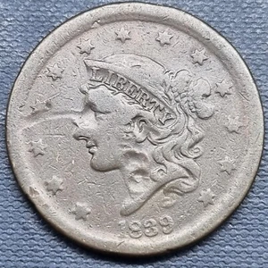 1839 Coronet Matron Head Large Cent 1c Better Grade Details #78473 - Picture 1 of 2
