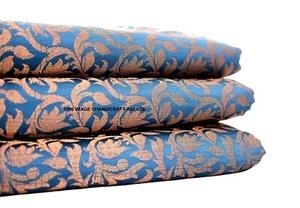 indian banarasi brocade silk dress making craft clothing drapery fabric-by-yard - Picture 1 of 3