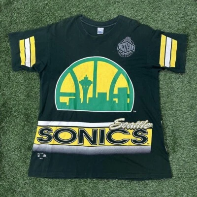 Seattle Super Sonics Raro De Colección Años 90 Salem Ropa Deportiva Estampado Completo NBA Talla XL Foto 1 de 4