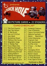 1979 Black Hole Collector Card #s 1-88 (A4249) - You Pick - 10+ FREE SHIP