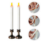 2x LED Taper Kerzen flammenlos batteriebetrieben fr Tisch & Fensterdekoration
