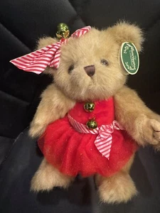 The Bearington Collection Jenny Jingles Weihnachtsbär mit Glocken & rotem Kleid 10 Zoll - Bild 1 von 10