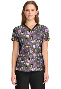 Peanuts Cherokee Scrubs Tooniforms V Neck Top TF783 PNGC - Picture 1 of 7