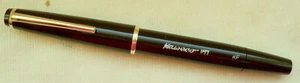 RARE KAWECO " V 11 " PISTON FOUNTAIN PEN in BLACK/GOLD, 14ct. FEATHER! - Picture 1 of 2
