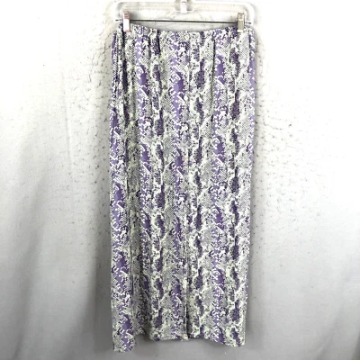 Maxi Falda Free People Mujer Grande Katie Púrpura Verde Estampado Serpiente Botón Frontal Foto 1 de 4