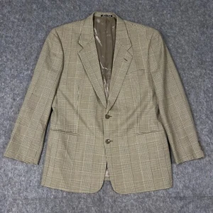 Saks Fifth Avenue Herren Sport Mantel 41R beige kariert 2 Knopf Einreiher Mani - Bild 1 von 9