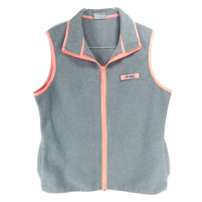 Columbia PFG Women's Gray Pink Lined M Fleece Vest Performance Fishing Gear Hike - Image 1 of 4