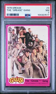 1978 TOPPS GREASE 3 THE "GREASE" GANG DANNY SANDY PSA 7 NM - Picture 1 of 2
