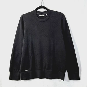 Adidas Pullover Damen Gr. XL schwarz perforiert Langarm Rundhals Strickpullover - Bild 1 von 10