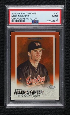 2020 Allen & Ginter Chrome Orange Refractor /25 Mike Mussina #37 PSA 9 MINT HOF - Image 1 of 2