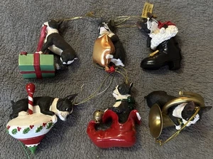 Danbury Como Nuevo Boston Terrier Colección Adornos Navidad (6) Resina - Imagen 1 de 11