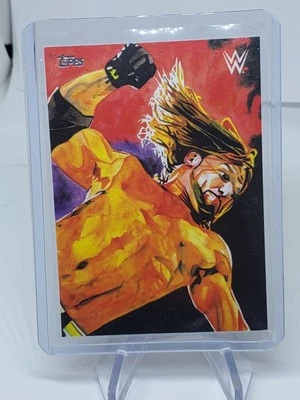 2021 Topps WWE Undisputed Rob Schamberger Illustrations AJ Styles Wrestling Card - Image 1 of 3